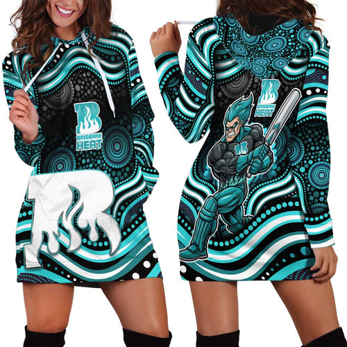 Brisbane Heat Cricket Hoodie Dress Australian Cricket Mascot - Modern Indigenous Style