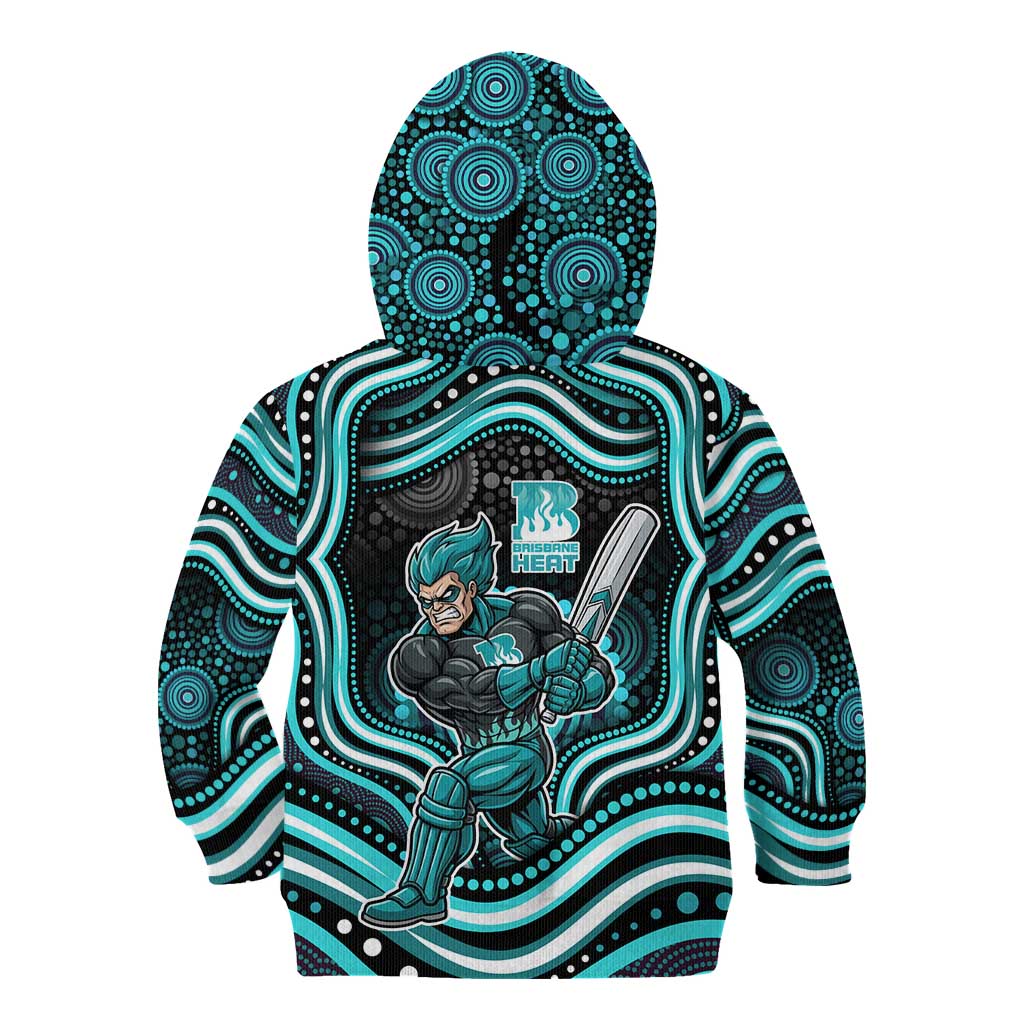 Brisbane Heat Cricket Kid Hoodie Australian Cricket Mascot - Modern Indigenous Style