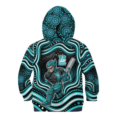 Brisbane Heat Cricket Kid Hoodie Australian Cricket Mascot - Modern Indigenous Style