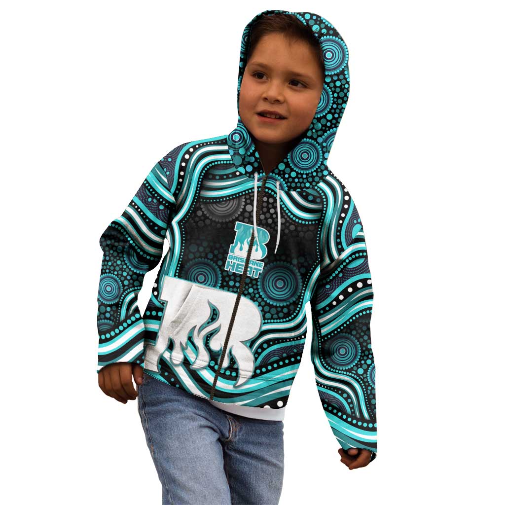 Brisbane Heat Cricket Kid Hoodie Australian Cricket Mascot - Modern Indigenous Style
