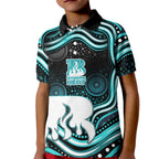 Brisbane Heat Cricket Kid Polo Shirt Australian Cricket Mascot - Modern Indigenous Style