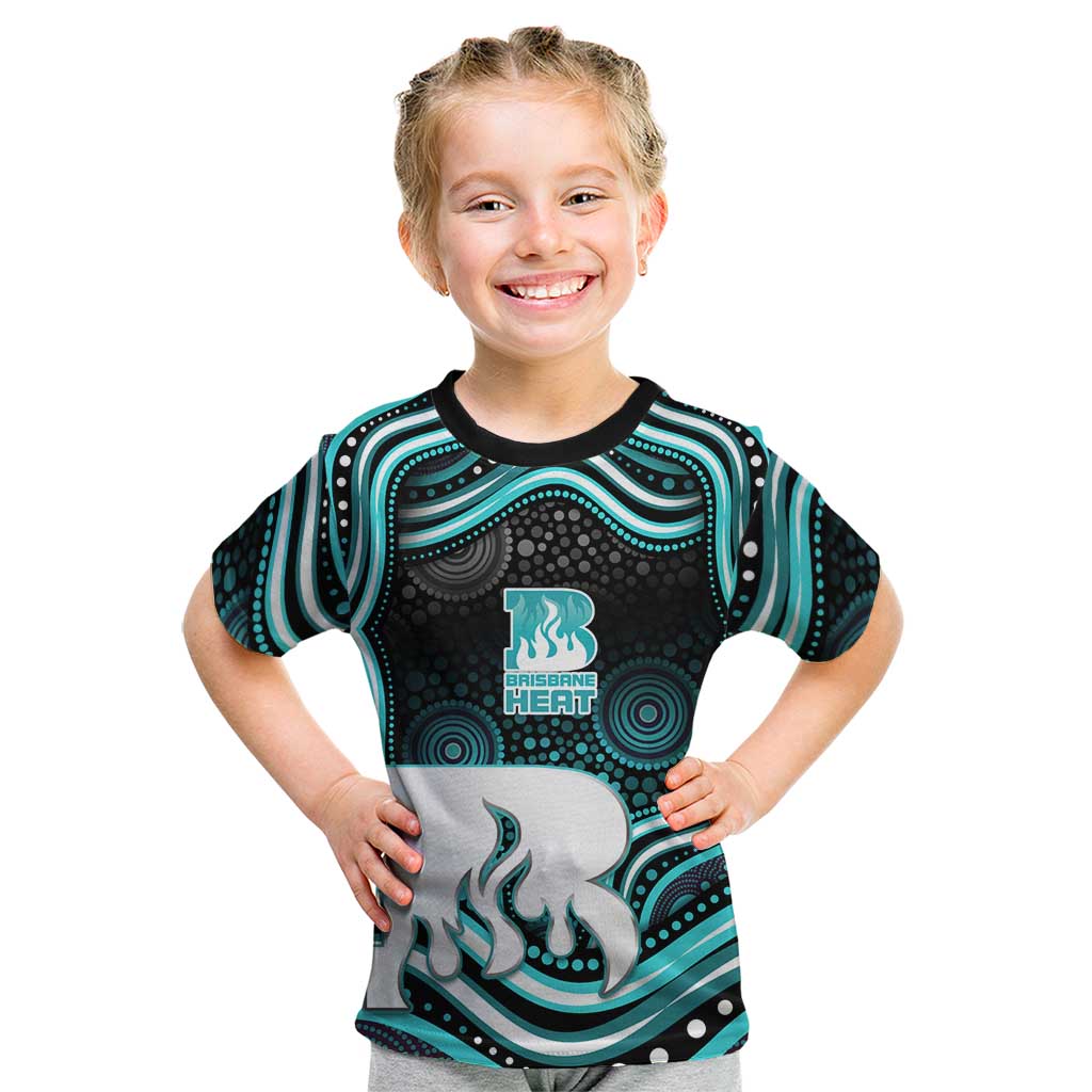 Brisbane Heat Cricket Kid T Shirt Australian Cricket Mascot - Modern Indigenous Style