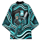 Brisbane Heat Cricket Kimono Australian Cricket Mascot - Modern Indigenous Style
