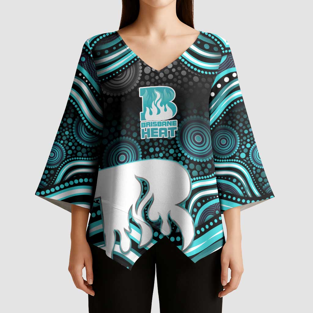 Brisbane Heat Cricket Kimono Sleeve Blouse Australian Cricket Mascot - Modern Indigenous Style