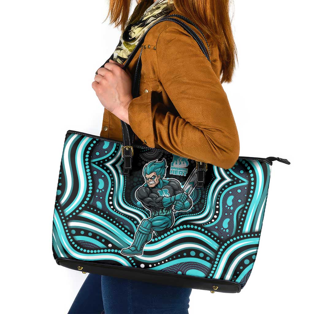 Brisbane Heat Cricket Leather Tote Bag Australian Cricket Mascot - Modern Indigenous Style