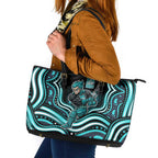 Brisbane Heat Cricket Leather Tote Bag Australian Cricket Mascot - Modern Indigenous Style