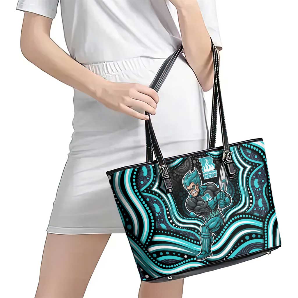 Brisbane Heat Cricket Leather Tote Bag Australian Cricket Mascot - Modern Indigenous Style