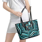 Brisbane Heat Cricket Leather Tote Bag Australian Cricket Mascot - Modern Indigenous Style