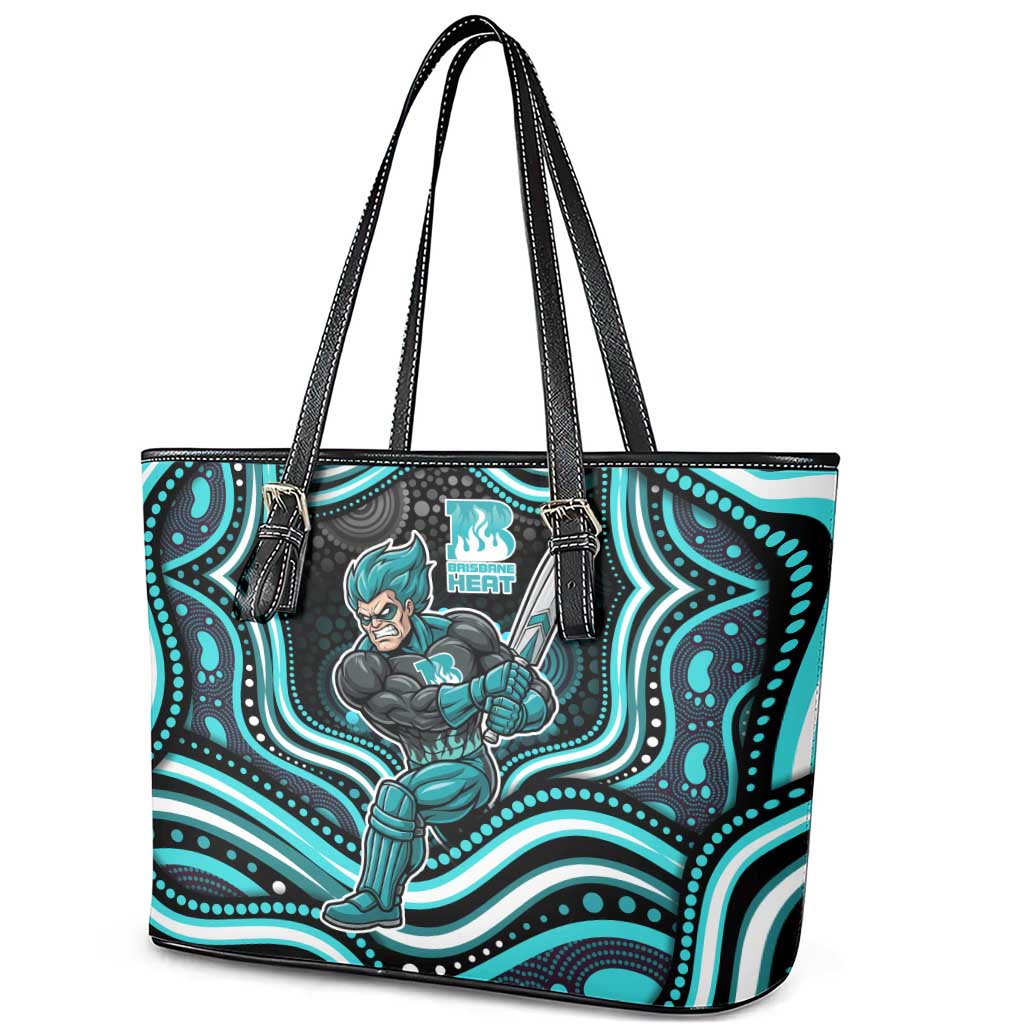 Brisbane Heat Cricket Leather Tote Bag Australian Cricket Mascot - Modern Indigenous Style