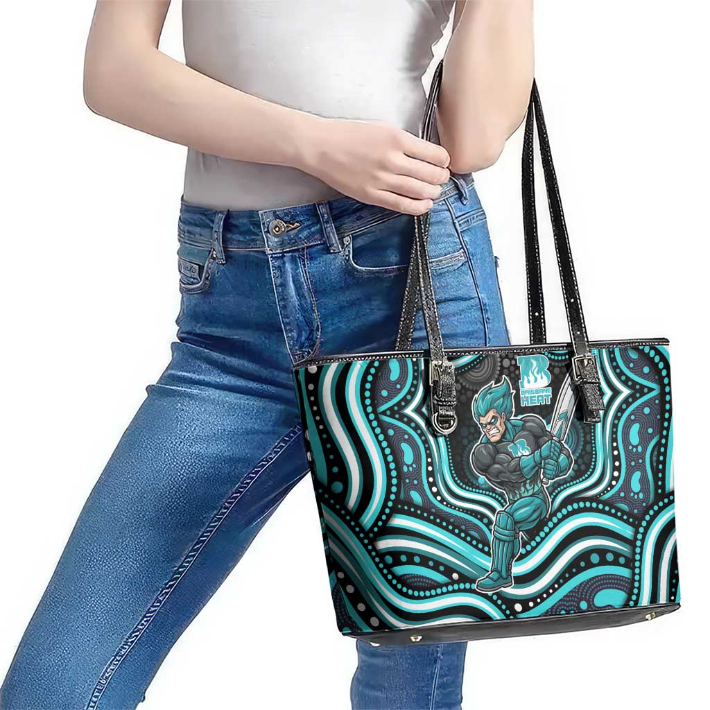 Brisbane Heat Cricket Leather Tote Bag Australian Cricket Mascot - Modern Indigenous Style