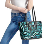 Brisbane Heat Cricket Leather Tote Bag Australian Cricket Mascot - Modern Indigenous Style