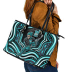 Brisbane Heat Cricket Leather Tote Bag Australian Cricket Mascot - Modern Indigenous Style