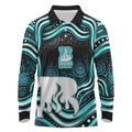 Brisbane Heat Cricket Long Sleeve Polo Shirt Australian Cricket Mascot - Modern Indigenous Style