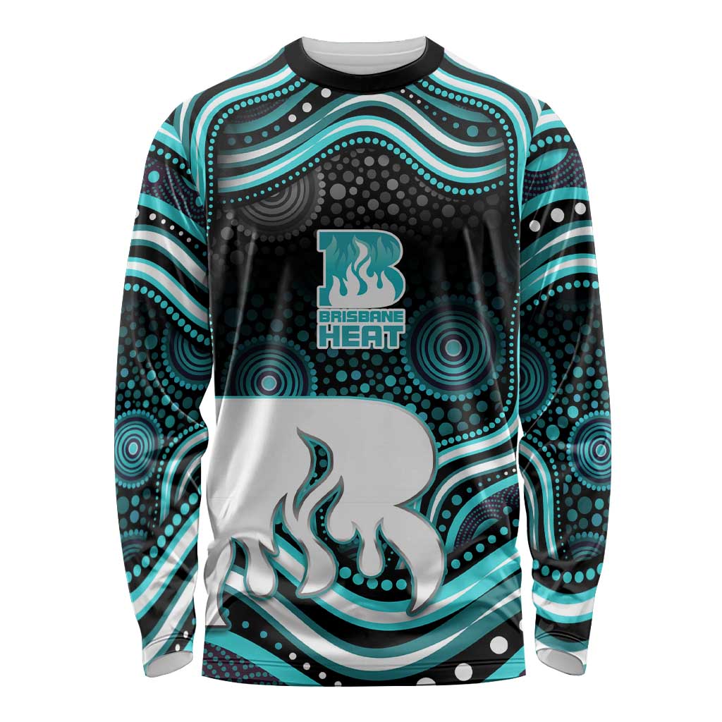 Brisbane Heat Cricket Long Sleeve Shirt Australian Cricket Mascot - Modern Indigenous Style
