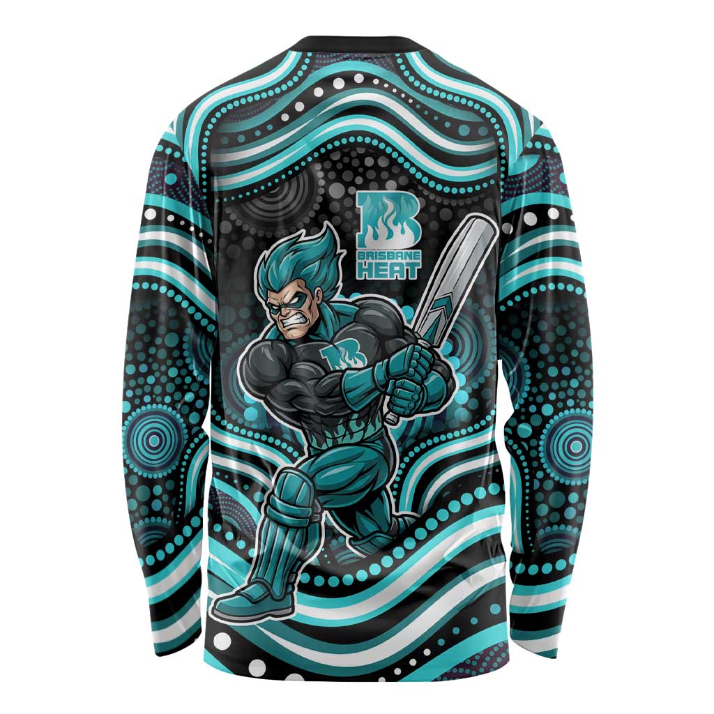 Brisbane Heat Cricket Long Sleeve Shirt Australian Cricket Mascot - Modern Indigenous Style