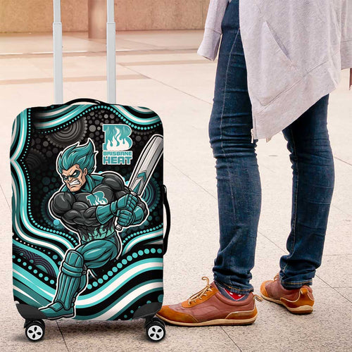 Brisbane Heat Cricket Luggage Cover Australian Cricket Mascot - Modern Indigenous Style