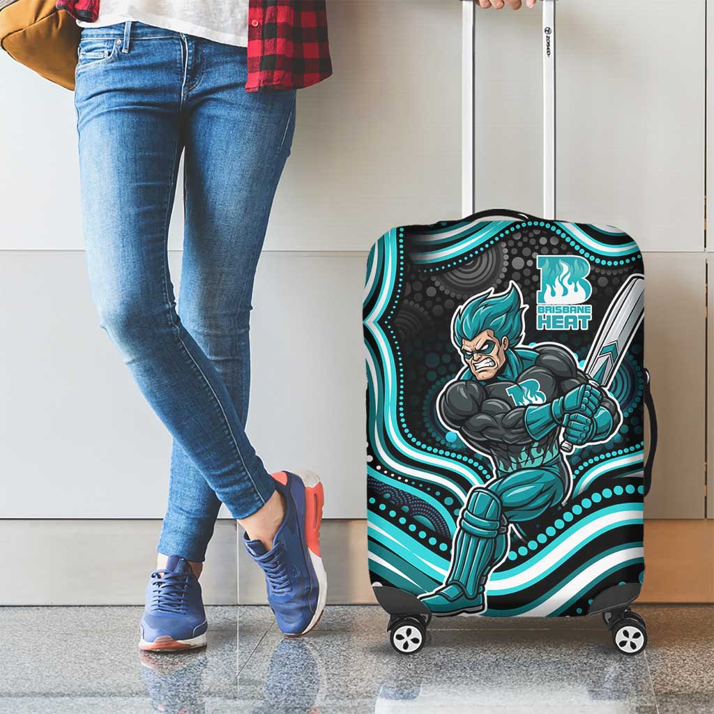 Brisbane Heat Cricket Luggage Cover Australian Cricket Mascot - Modern Indigenous Style