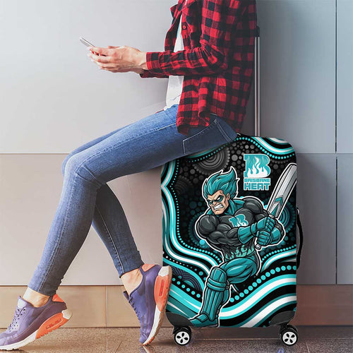 Brisbane Heat Cricket Luggage Cover Australian Cricket Mascot - Modern Indigenous Style