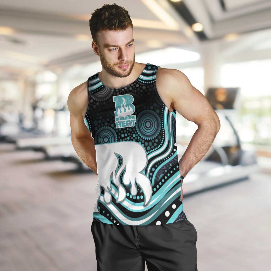 Brisbane Heat Cricket Men Tank Top Australian Cricket Mascot - Modern Indigenous Style