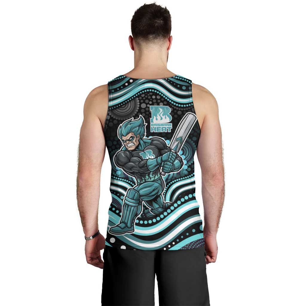 Brisbane Heat Cricket Men Tank Top Australian Cricket Mascot - Modern Indigenous Style