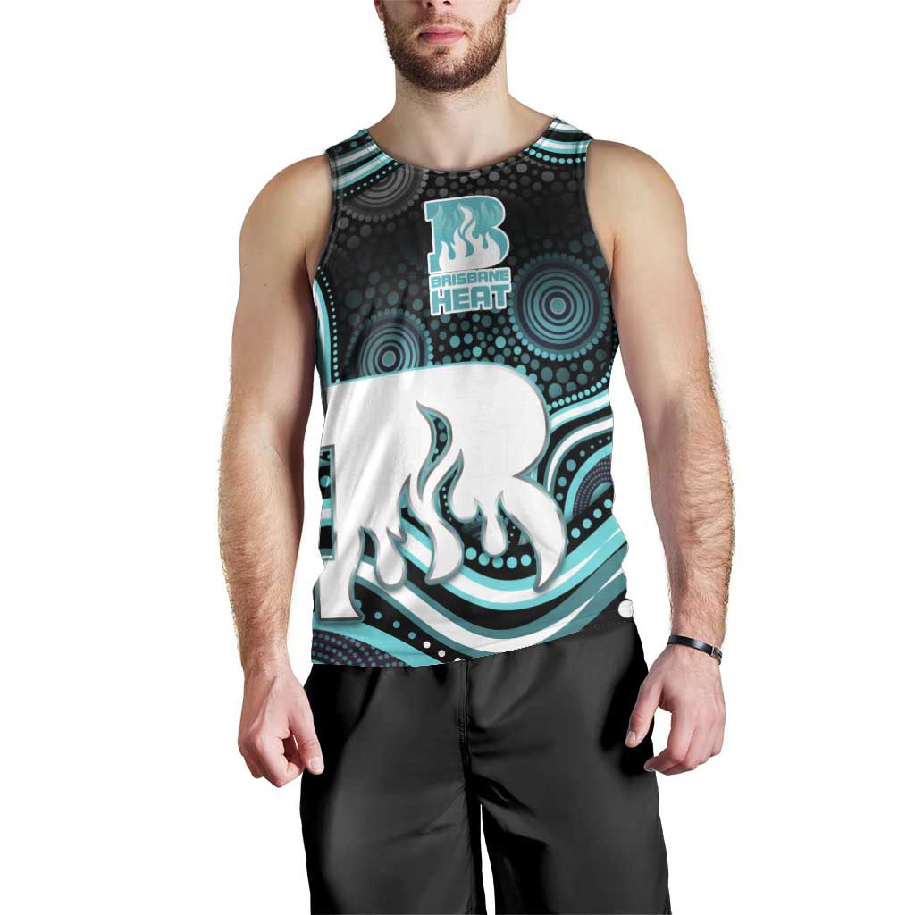Brisbane Heat Cricket Men Tank Top Australian Cricket Mascot - Modern Indigenous Style