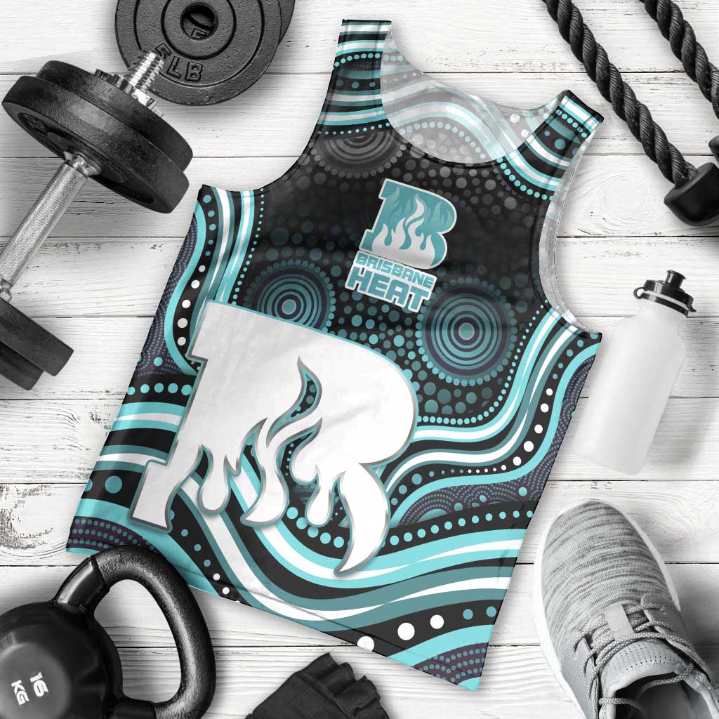 Brisbane Heat Cricket Men Tank Top Australian Cricket Mascot - Modern Indigenous Style