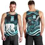 Brisbane Heat Cricket Men Tank Top Australian Cricket Mascot - Modern Indigenous Style