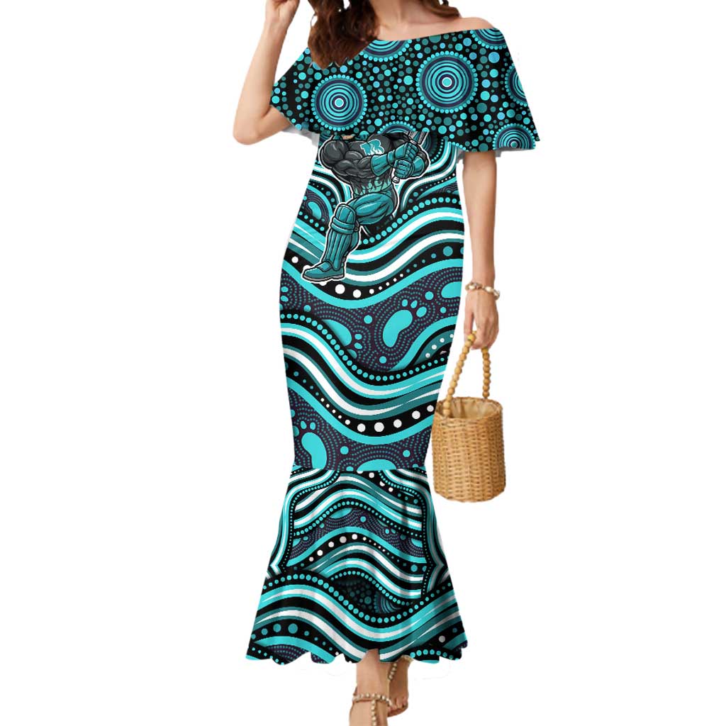 Brisbane Heat Cricket Mermaid Dress Australian Cricket Mascot - Modern Indigenous Style