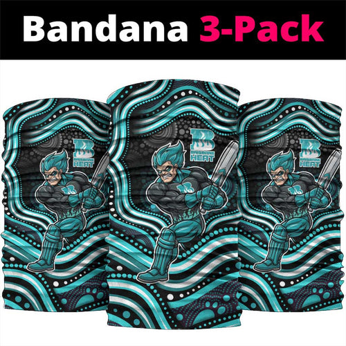 Brisbane Heat Cricket Neck Gaiter Australian Cricket Mascot - Modern Indigenous Style