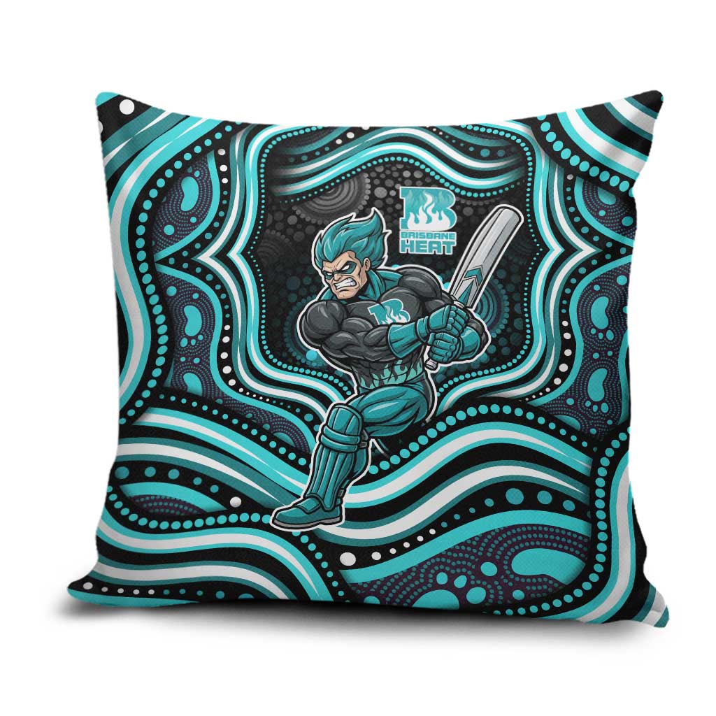 Brisbane Heat Cricket Pillow Cover Australian Cricket Mascot - Modern Indigenous Style
