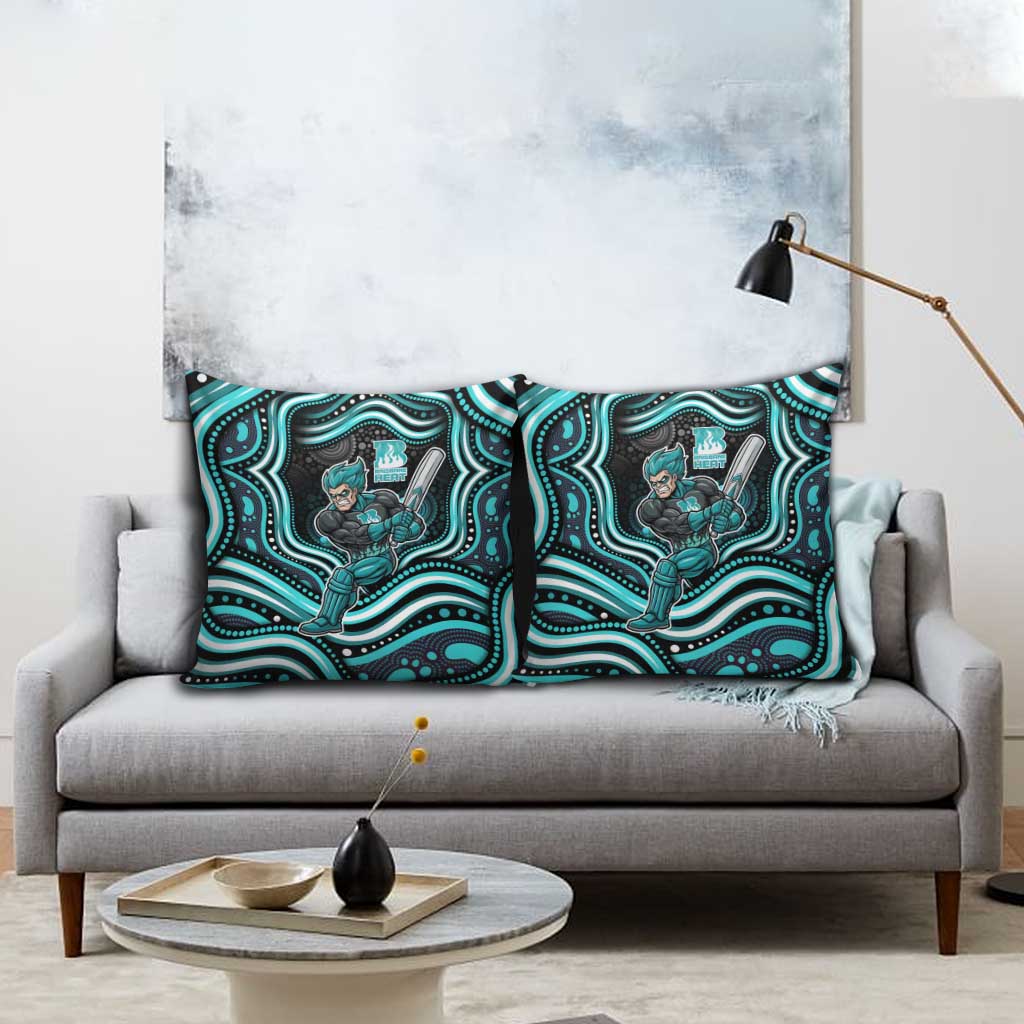 Brisbane Heat Cricket Pillow Cover Australian Cricket Mascot - Modern Indigenous Style