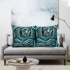 Brisbane Heat Cricket Pillow Cover Australian Cricket Mascot - Modern Indigenous Style