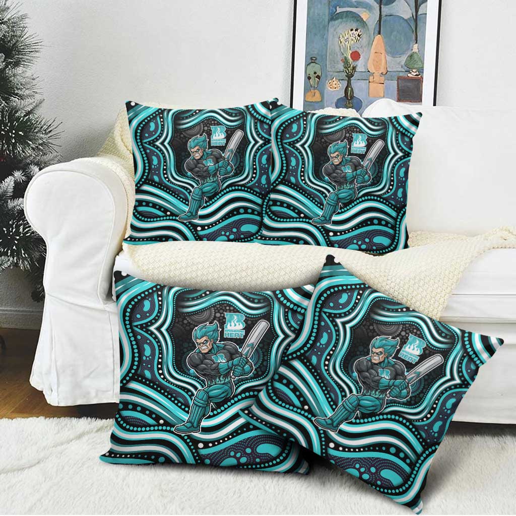 Brisbane Heat Cricket Pillow Cover Australian Cricket Mascot - Modern Indigenous Style