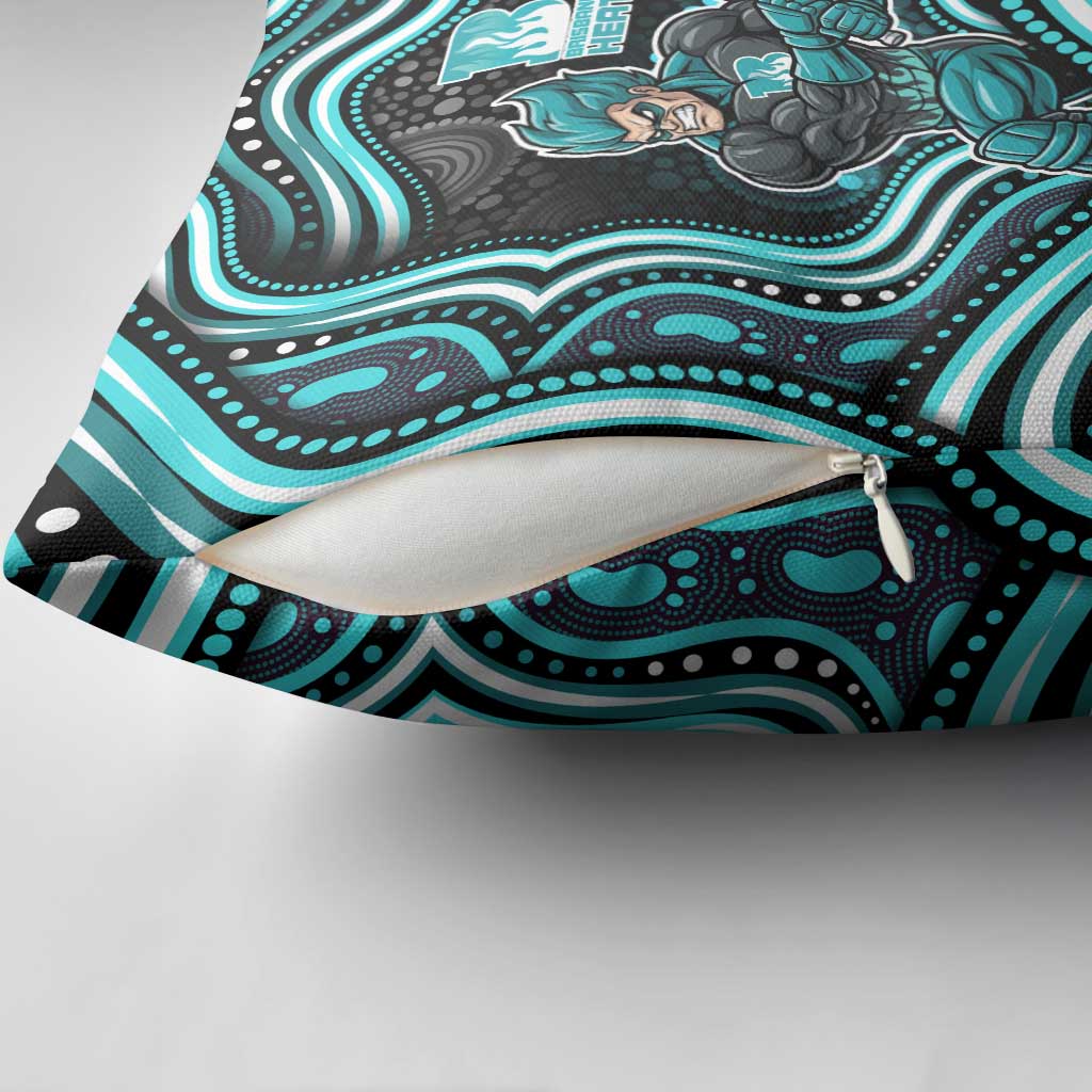 Brisbane Heat Cricket Pillow Cover Australian Cricket Mascot - Modern Indigenous Style