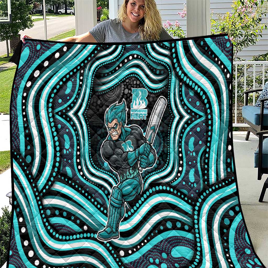 Brisbane Heat Cricket Quilt Australian Cricket Mascot - Modern Indigenous Style