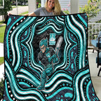 Brisbane Heat Cricket Quilt Australian Cricket Mascot - Modern Indigenous Style