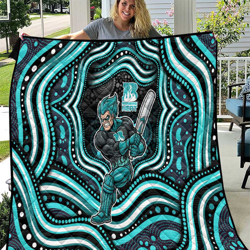 Brisbane Heat Cricket Quilt Australian Cricket Mascot - Modern Indigenous Style