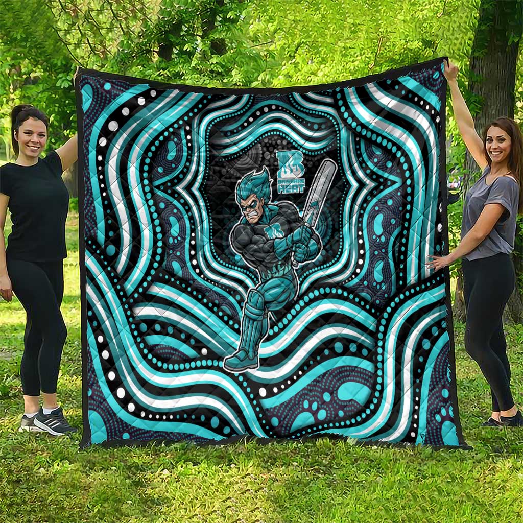 Brisbane Heat Cricket Quilt Australian Cricket Mascot - Modern Indigenous Style