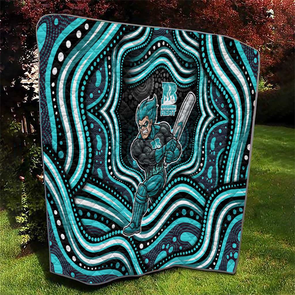 Brisbane Heat Cricket Quilt Australian Cricket Mascot - Modern Indigenous Style