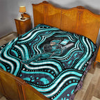 Brisbane Heat Cricket Quilt Australian Cricket Mascot - Modern Indigenous Style