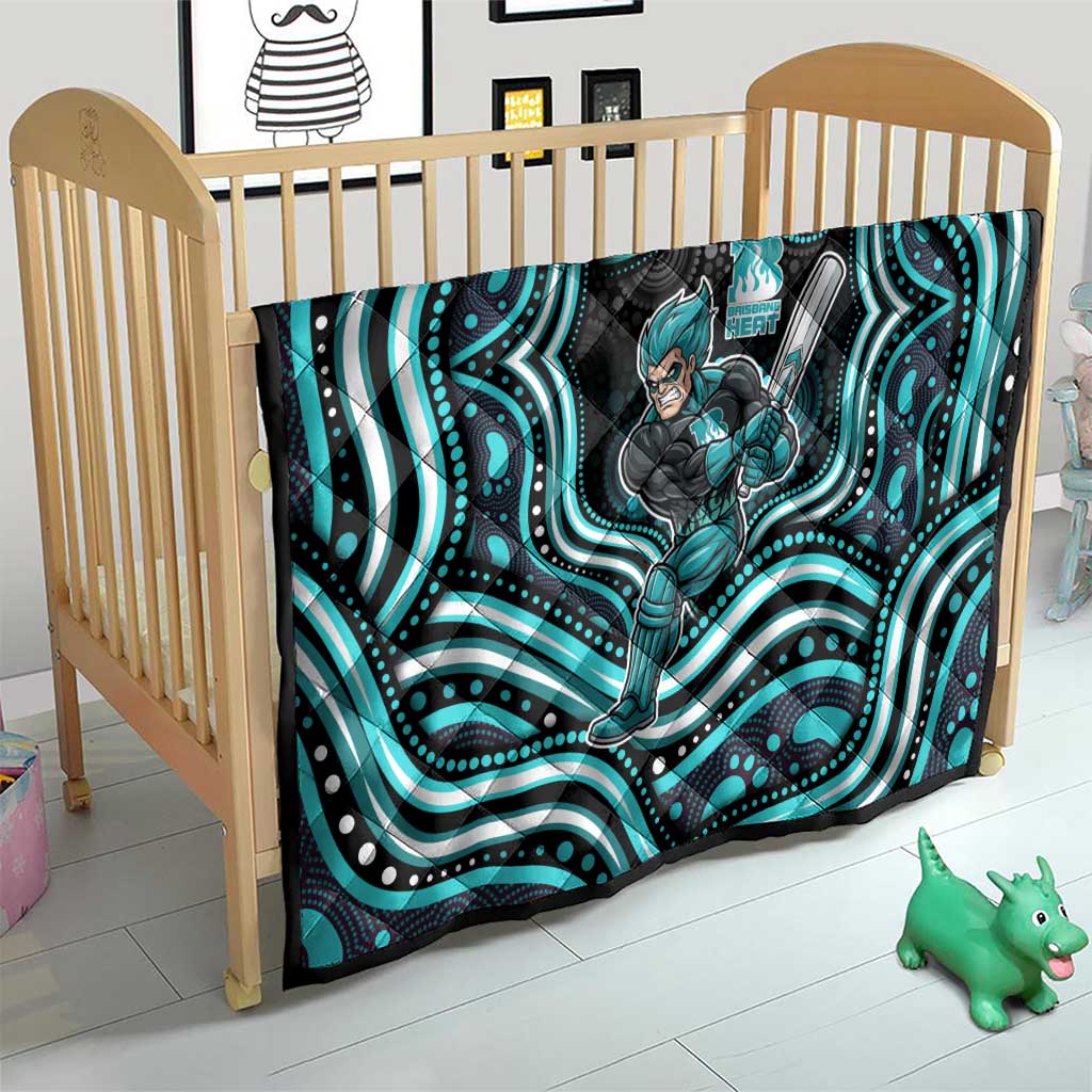 Brisbane Heat Cricket Quilt Australian Cricket Mascot - Modern Indigenous Style