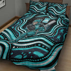 Brisbane Heat Cricket Quilt Bed Set Australian Cricket Mascot - Modern Indigenous Style