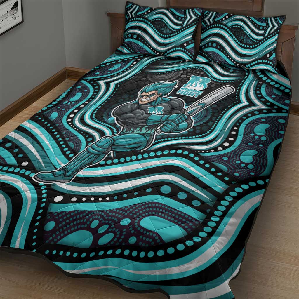 Brisbane Heat Cricket Quilt Bed Set Australian Cricket Mascot - Modern Indigenous Style