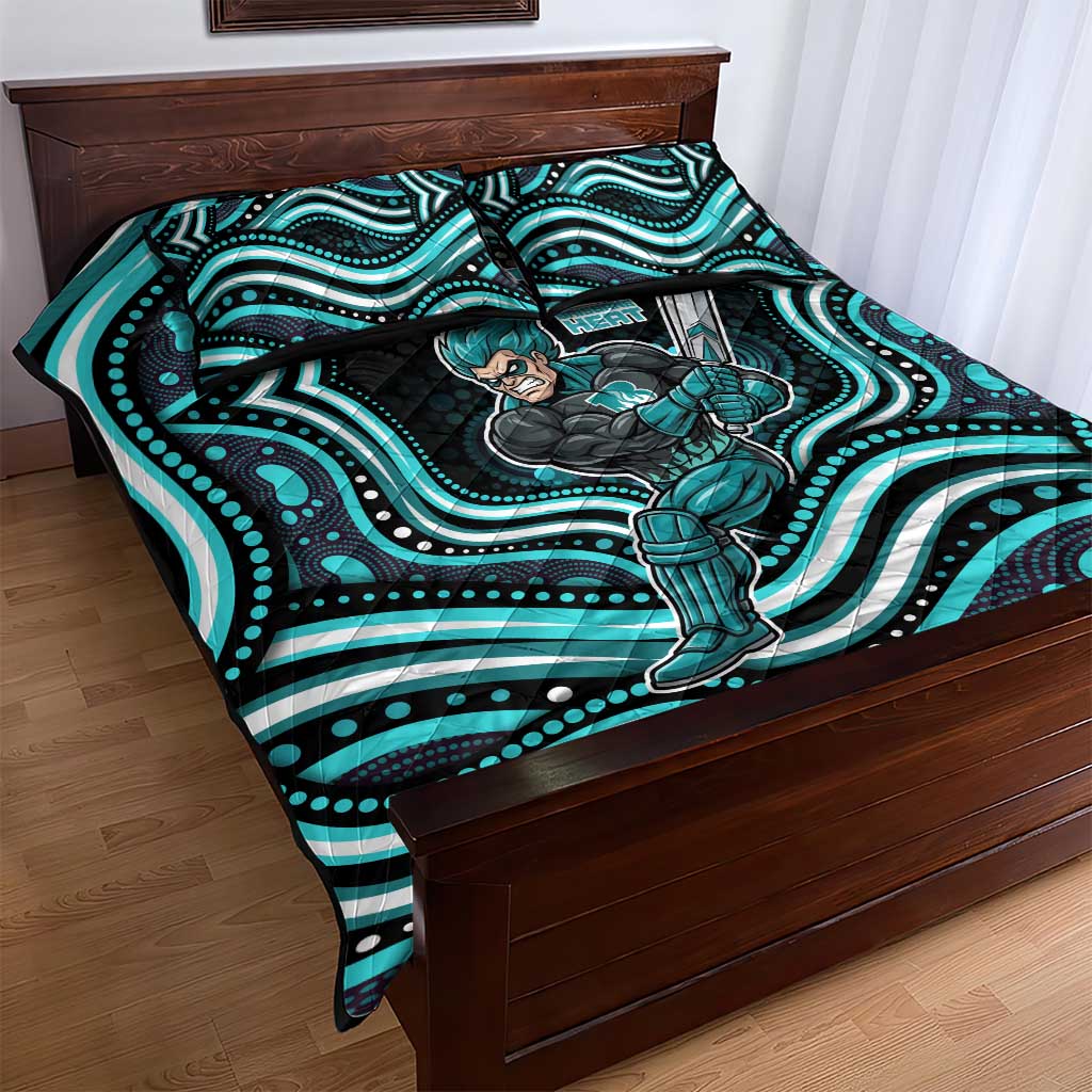 Brisbane Heat Cricket Quilt Bed Set Australian Cricket Mascot - Modern Indigenous Style