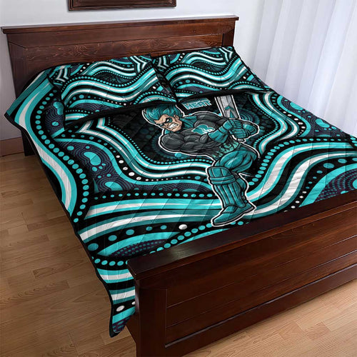 Brisbane Heat Cricket Quilt Bed Set Australian Cricket Mascot - Modern Indigenous Style