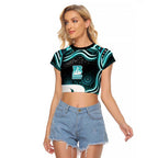 Brisbane Heat Cricket Raglan Cropped T Shirt Australian Cricket Mascot - Modern Indigenous Style