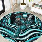 Brisbane Heat Cricket Round Carpet Australian Cricket Mascot - Modern Indigenous Style