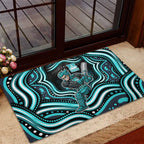 Brisbane Heat Cricket Rubber Doormat Australian Cricket Mascot - Modern Indigenous Style