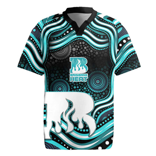 Brisbane Heat Cricket Rugby Jersey Australian Cricket Mascot - Modern Indigenous Style