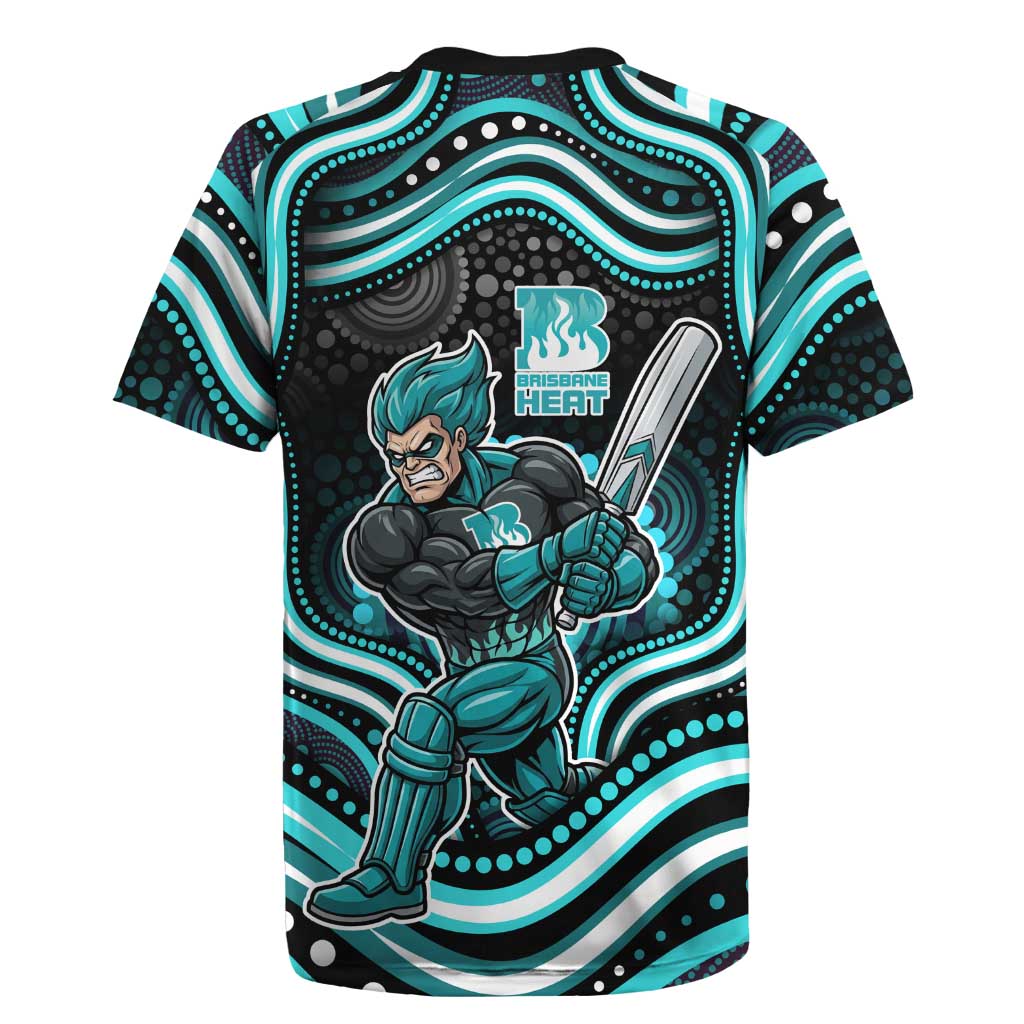 Brisbane Heat Cricket Rugby Jersey Australian Cricket Mascot - Modern Indigenous Style